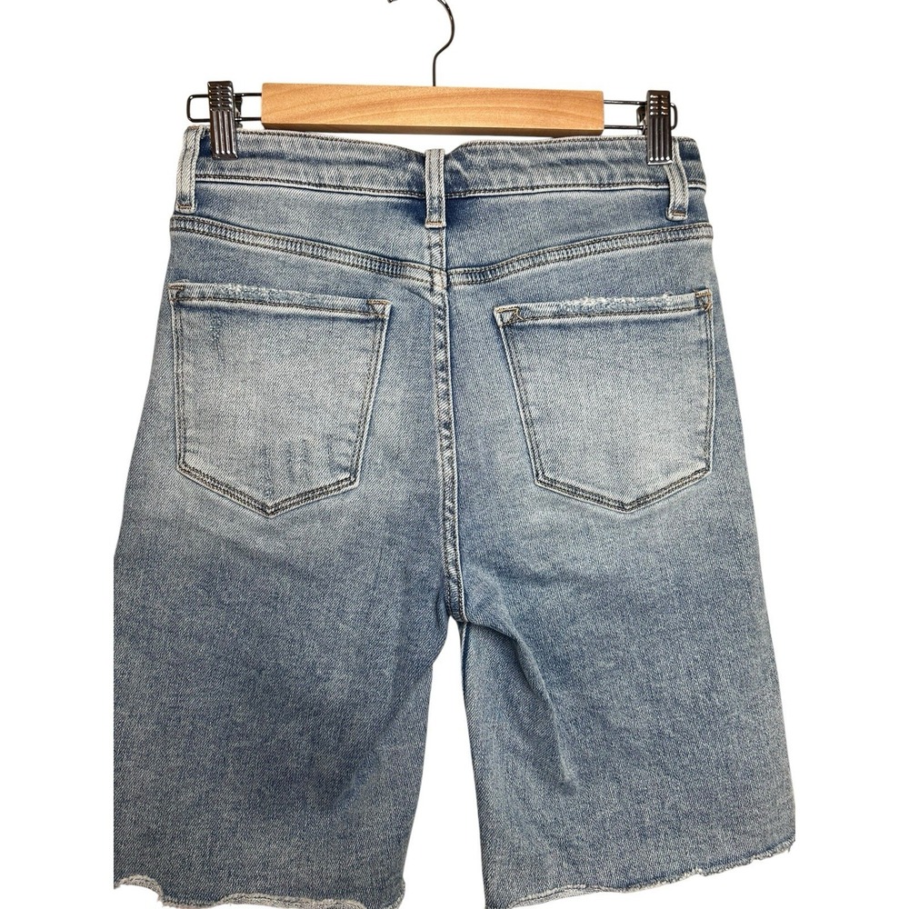 Shop Stevie Cut Off Jean Shorts Small High Rise Raw Hem Stretch Denim - Picture 5 of 11